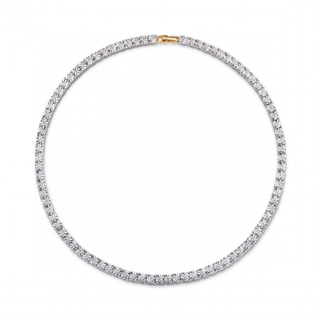 Un Souper à Cabourg necklace in silver and yellow gold with diamonds