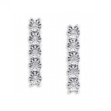 Une Soirée de Star à Cabourg earrings in silver with diamonds