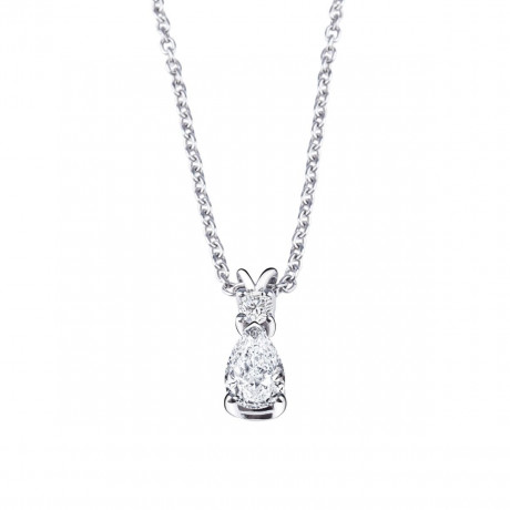 Irrésistible et Délicieuse pendant on chain in white gold with diamond