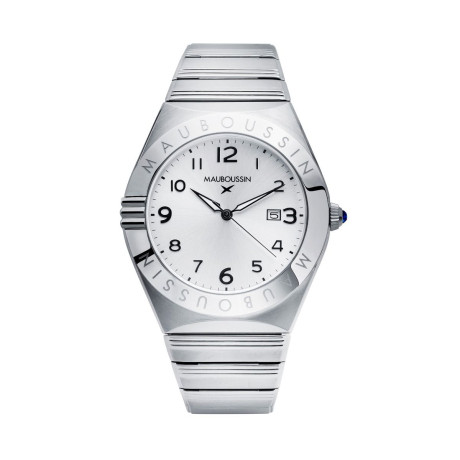 Mauboussin 1827 men's watch, stainless steel, sunray steel dial