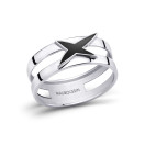 L'Étoile Arlequin ring, large model, white gold, black lacquer