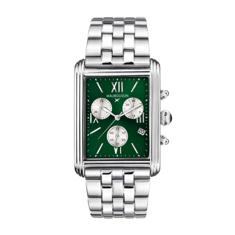 Avenue Victor Hugo watch, Steel, Green dial