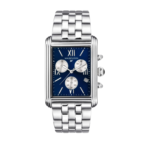 Avenue Victor Hugo watch, Steel, Blue dial
