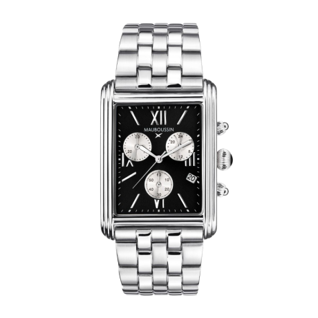 Avenue Victor Hugo watch, Steel, Black dial