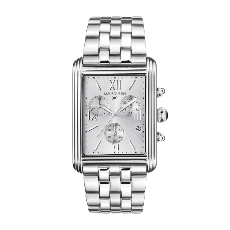 Avenue Victor Hugo watch, Steel, Silver dial