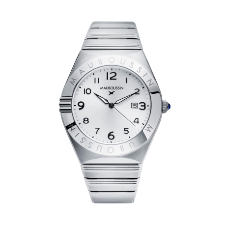Mauboussin 1827 men's watch, stainless steel, sunray steel dial