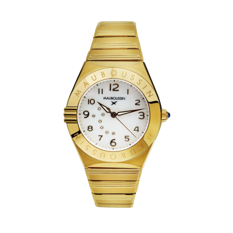 Mauboussin 1827 women's watch, gold-plated stainless steel, mother-of-pearl and diamonds