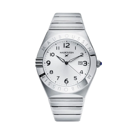 Mauboussin 1827 men's watch, stainless steel, sunray steel dial