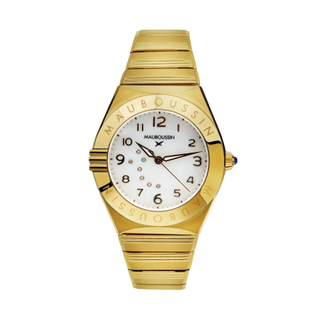 Mauboussin 1827 women's watch, gold-plated stainless steel, mother-of-pearl and diamonds