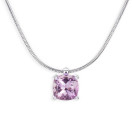 Belle comme le Vent pendant on chain in silver with rose de France and diamonds